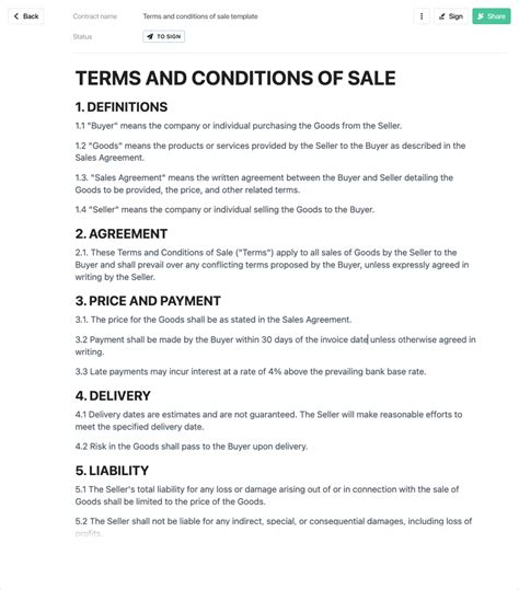 Instore terms and conditions of sale 